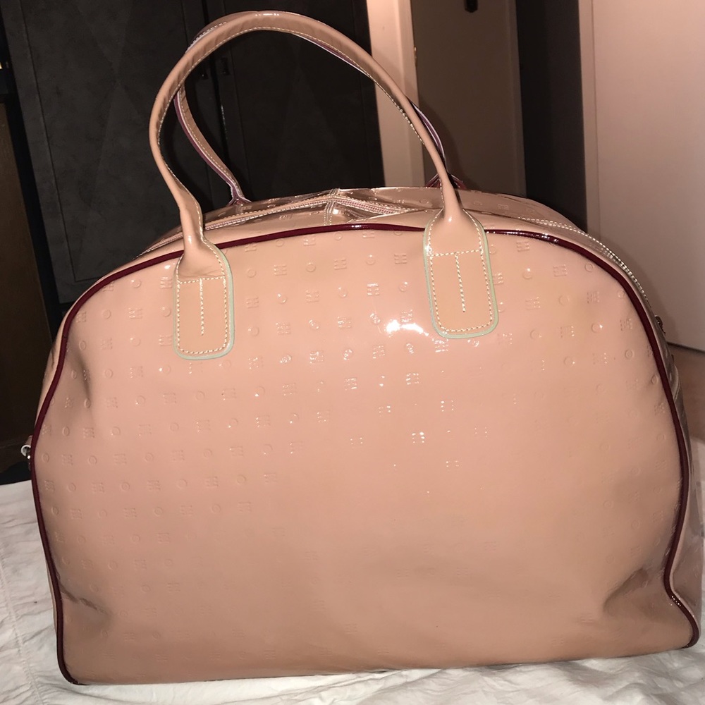 Arcadia Pink Genuine Patent Leather Duffle Bag